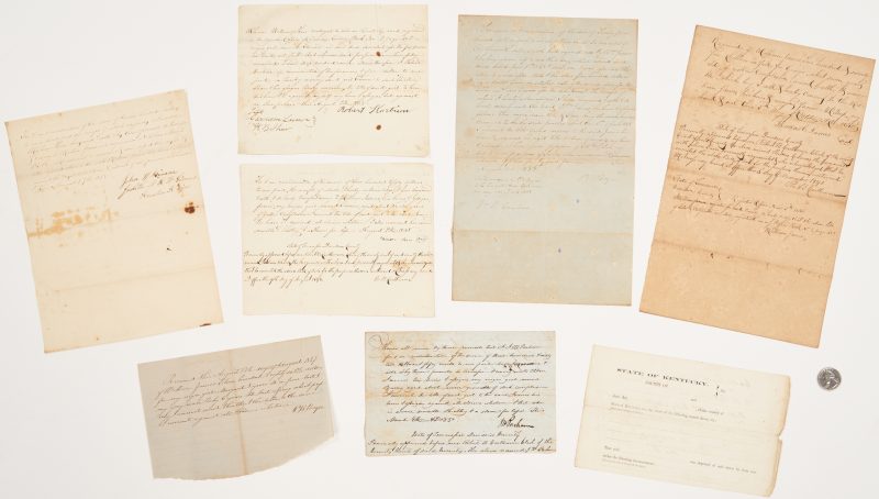 Lot 644: Archive of 8 TN & KY Slave Related Documents