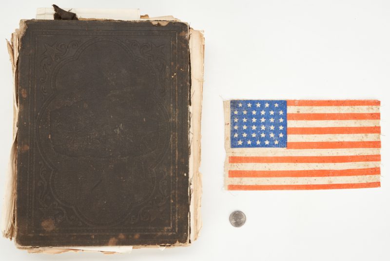 Lot 647: W.B. Gosnell's Civil War Era 34 Star Flag w/ Book on Western Expansion