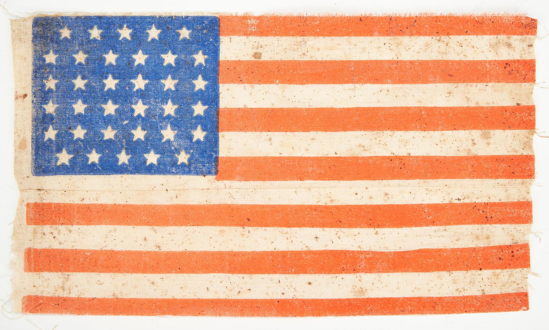 Lot 647: W.B. Gosnell's Civil War Era 34 Star Flag w/ Book on Western Expansion