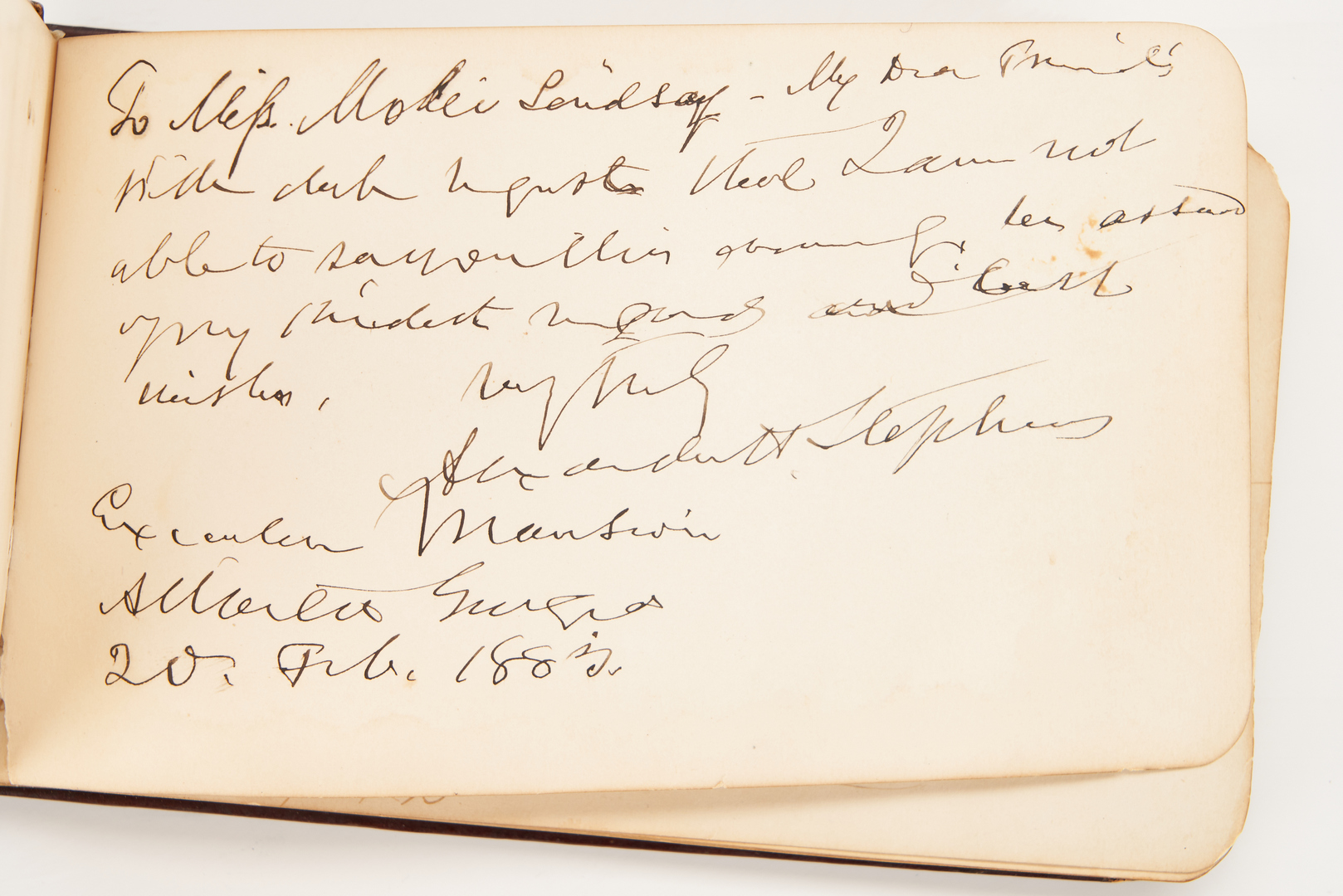 Lot 657: Autograph Album w/ Confederate Signatures, incl. Jeff Davis