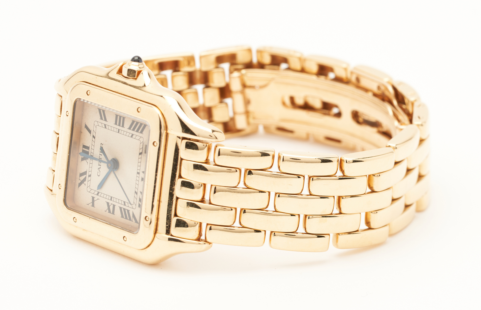 Lot 65: Ladies 18K Cartier Panthere Bracelet Wrist Watch