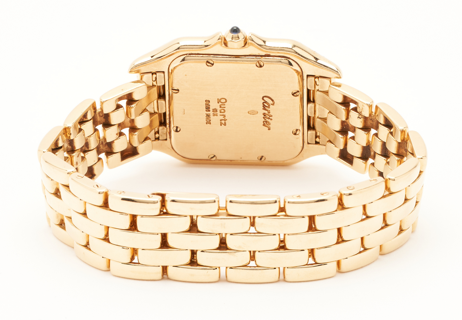 Lot 65: Ladies 18K Cartier Panthere Bracelet Wrist Watch