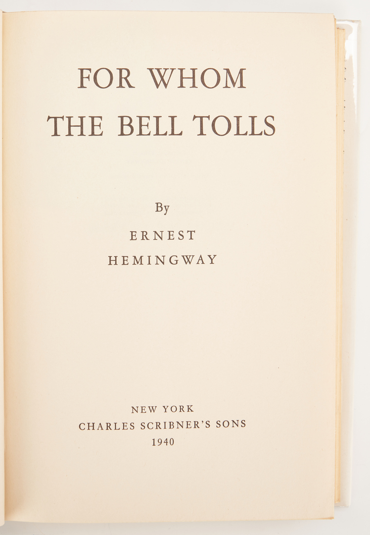 Lot 670: Hemingway, For Whom the Bell Tolls, 1st Ed.
