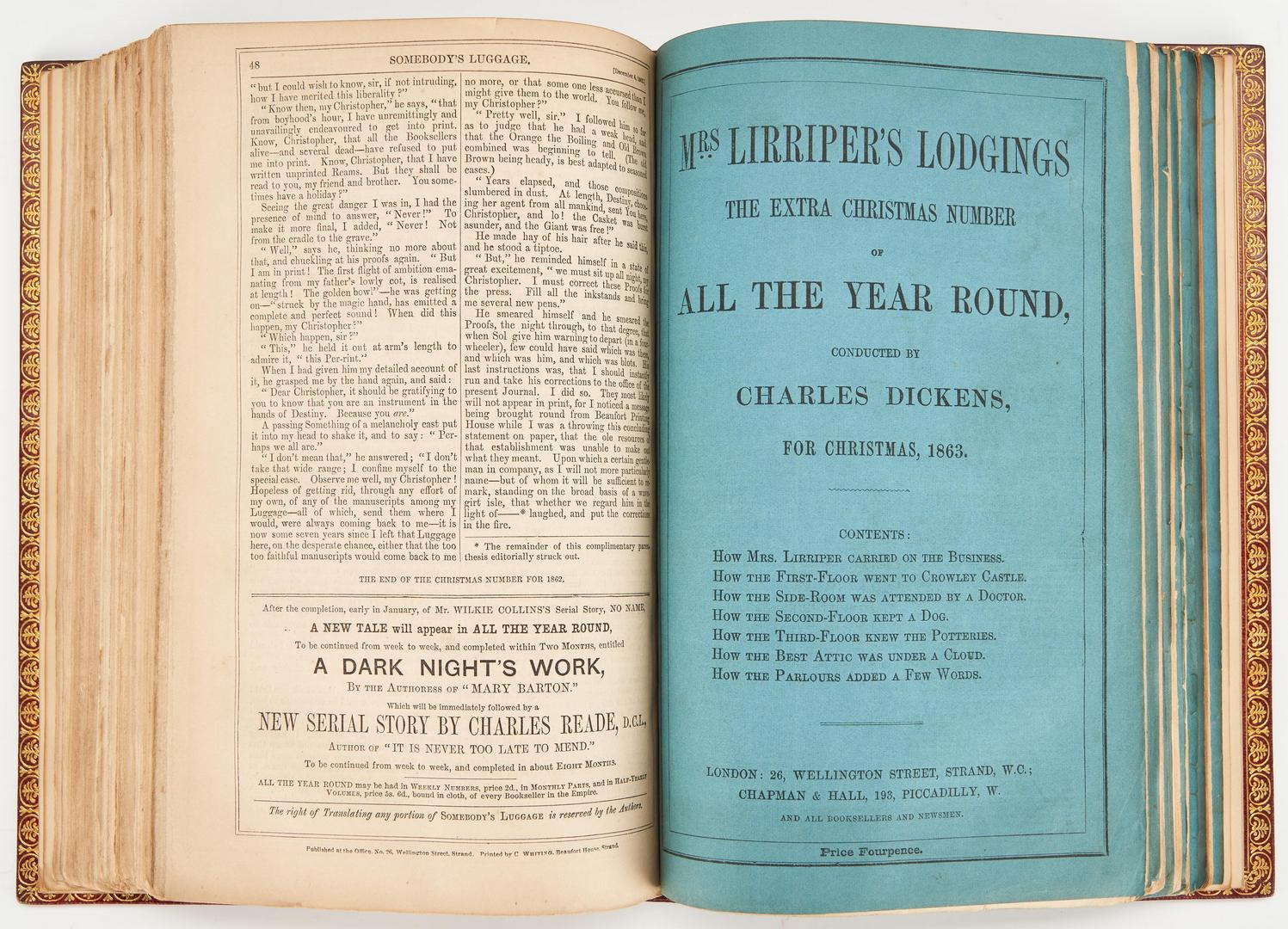 Lot 675: Bound Extra Christmas Numbers, 1850-67, w/ Dickens ALS