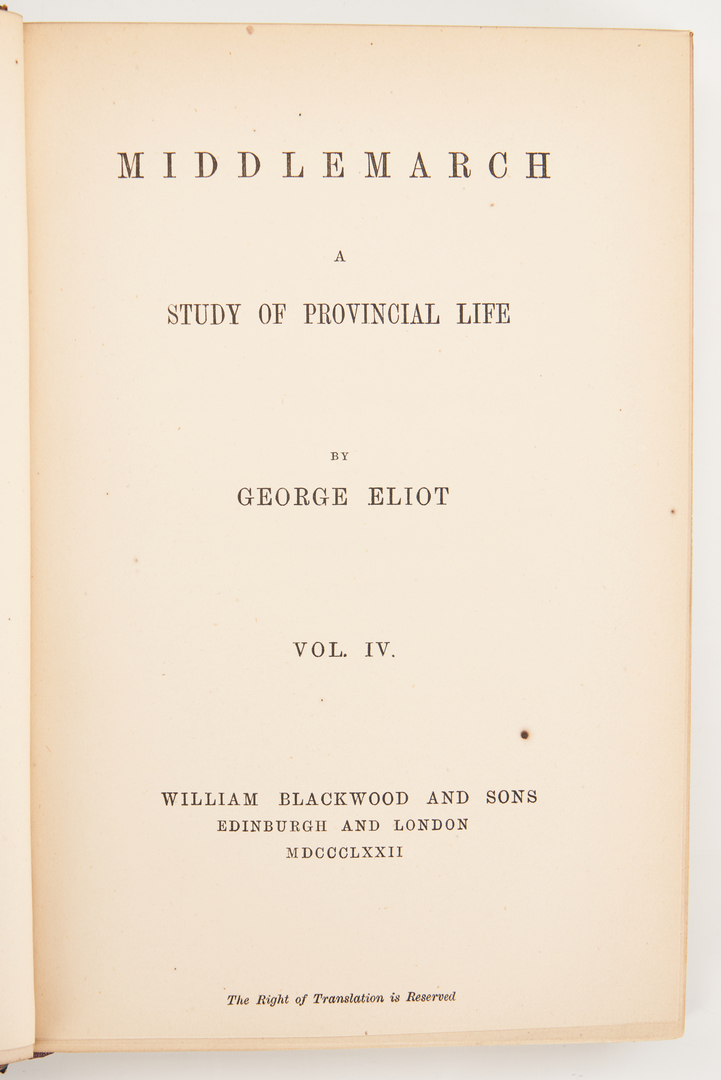 Lot 676: Eliot, Middlemarch, 1st Ed., 1871-72