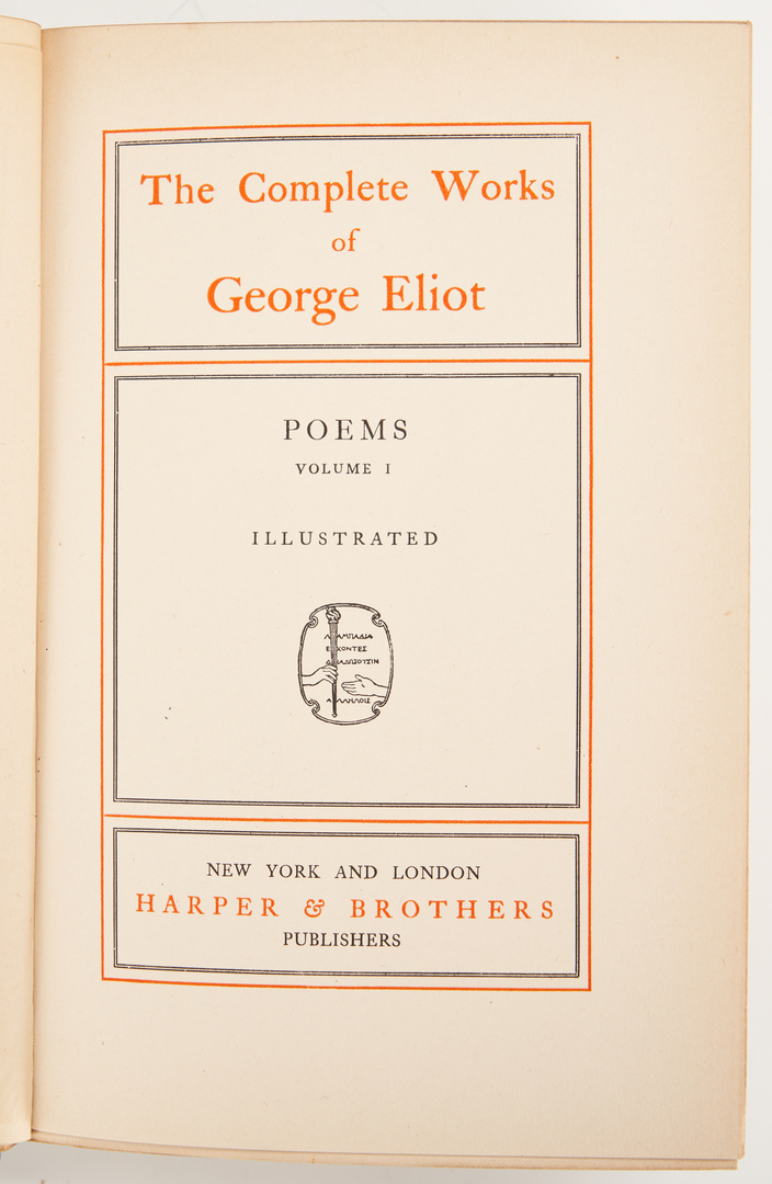 Lot 677: 28 George Eliot Books, incl. First Editions