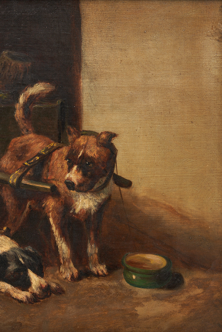 Lot 692: Two Peter West Oil on Canvas Paintings of Dogs