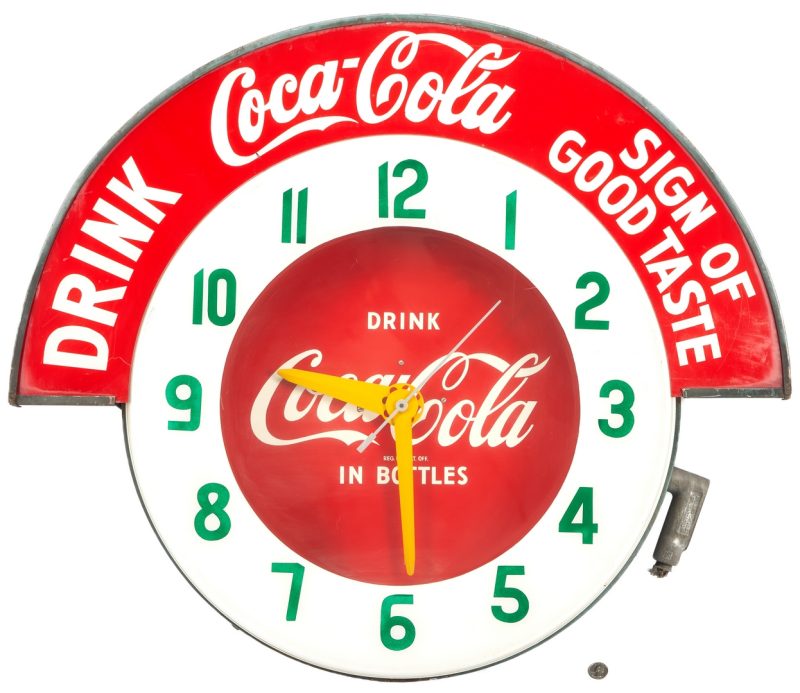 Lot 703: Coca Cola Neon Advertising Clock Sign