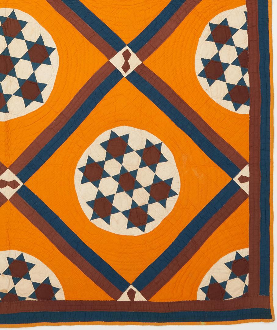 Lot 710: Southern Pieced Cotton Quilt, Seven Stars Pattern
