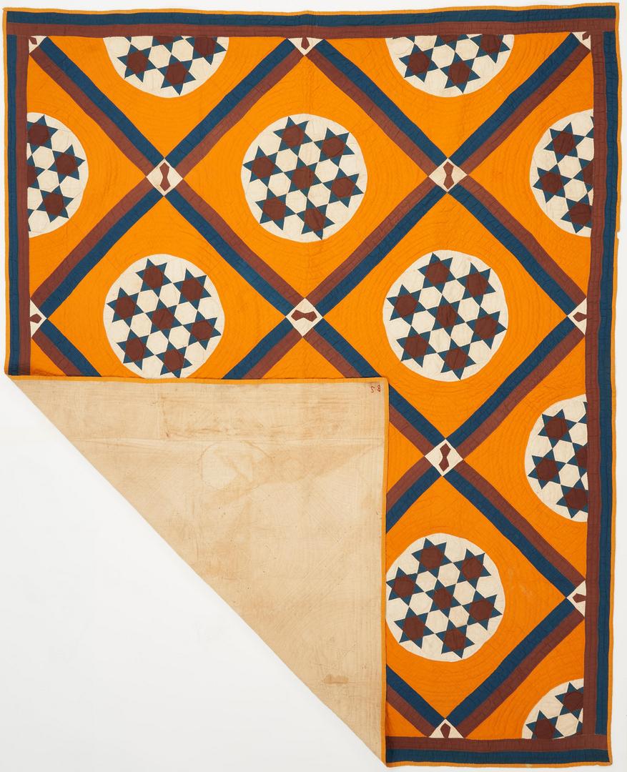 Lot 710: Southern Pieced Cotton Quilt, Seven Stars Pattern