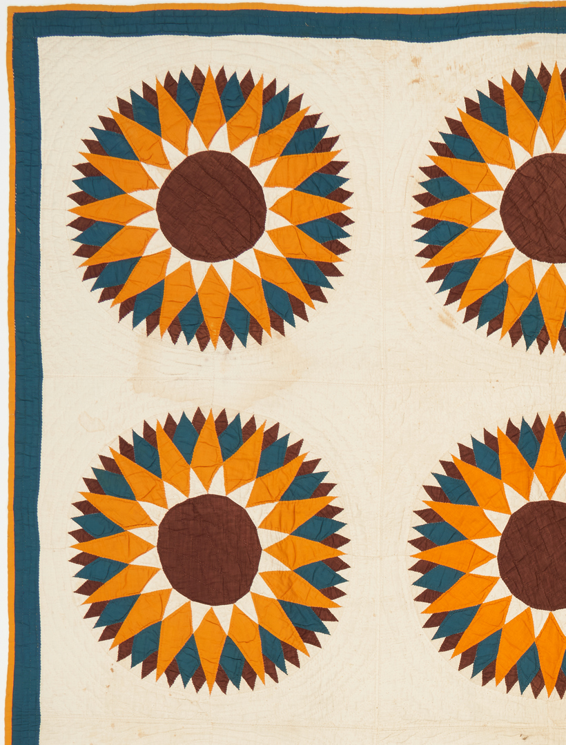 Lot 711: Southern Pieced Cotton Quilt c. 1890, Slashed Star Pattern
