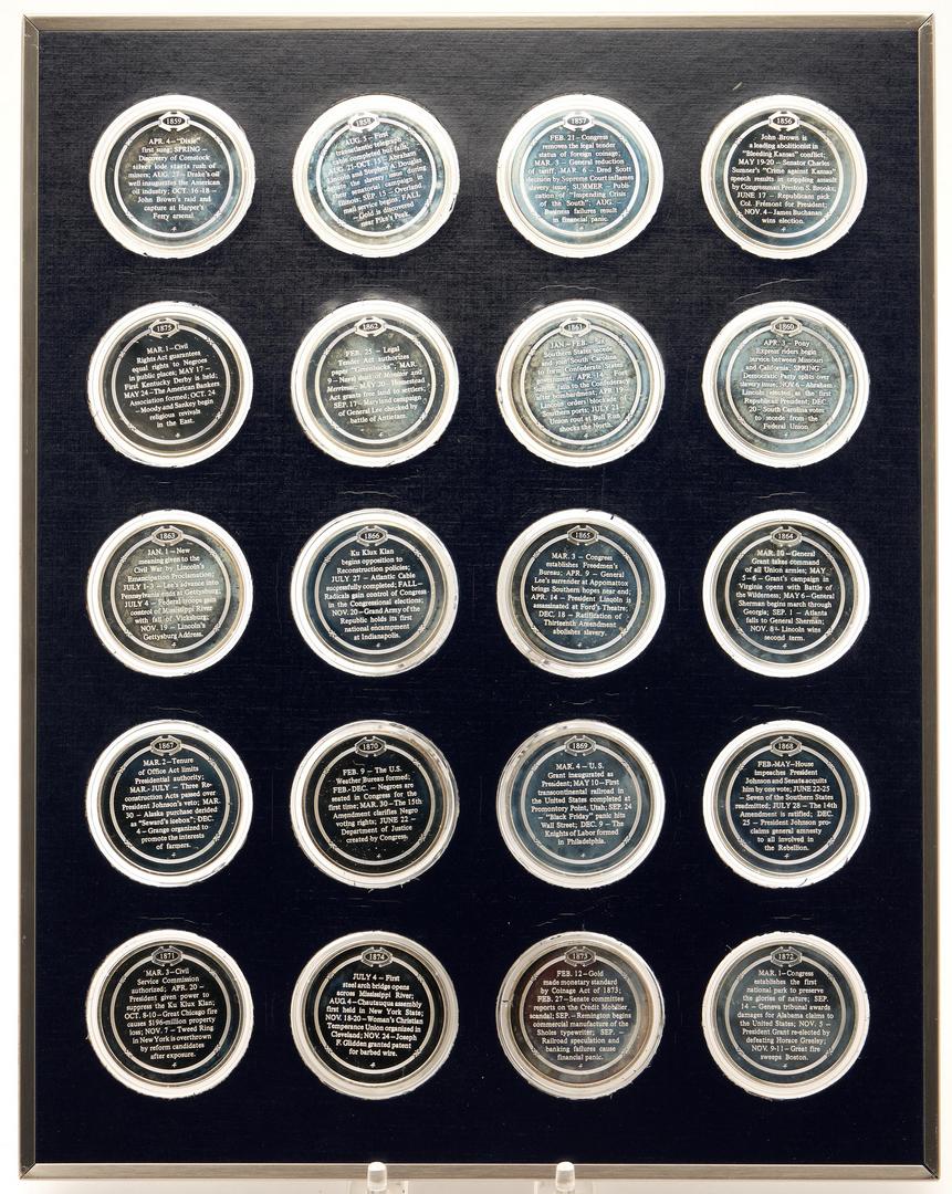 Lot 723: Franklin Mint History of the United States Sterling Silver Proof Medal Set, 1st Ed.