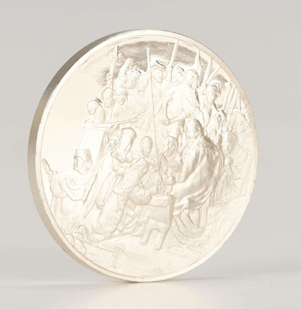 Lot 724: Franklin Mint Rembrandt’s Genius Sterling Silver Proof Medal Set