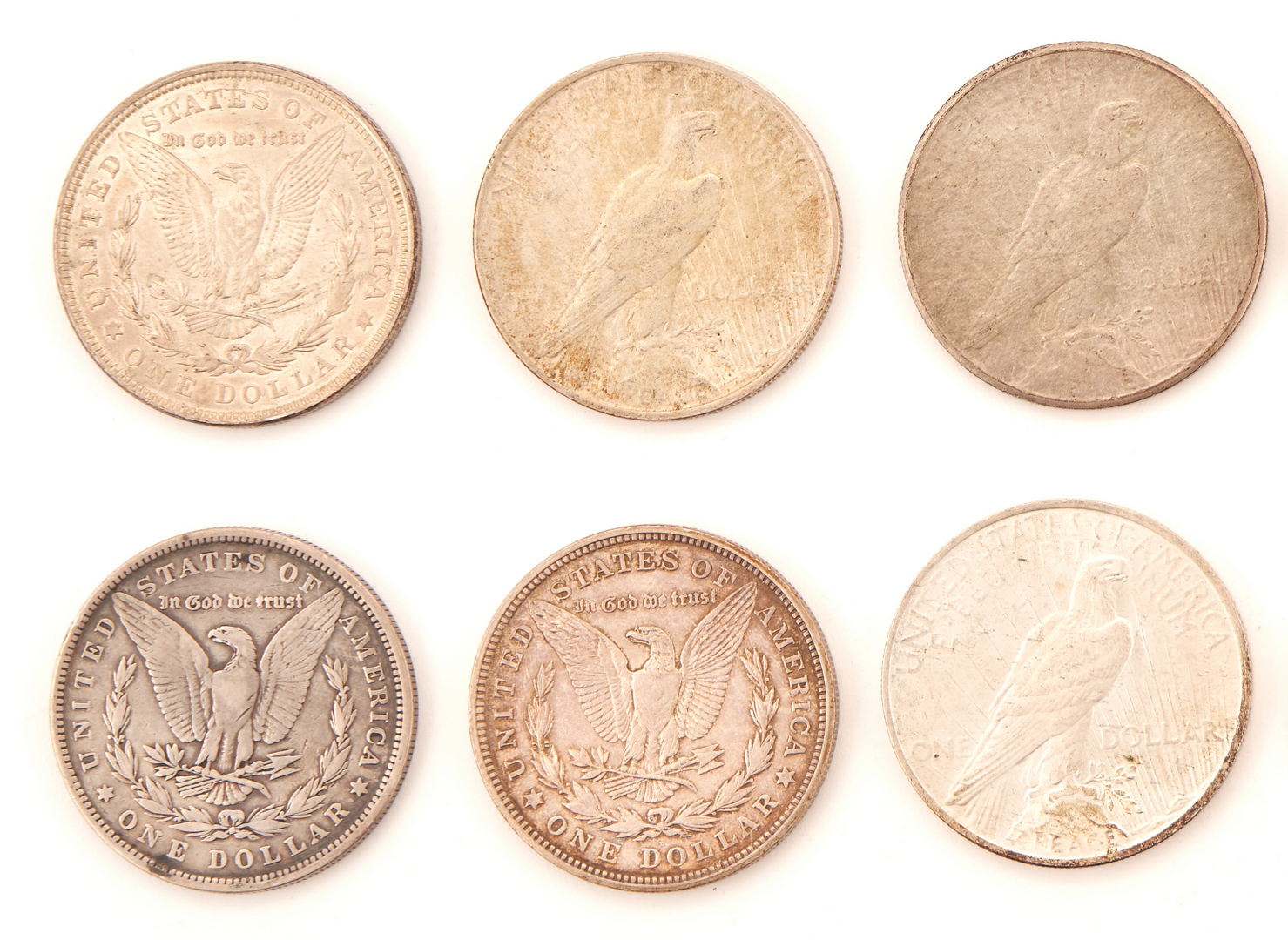 Lot 729: 14 US Mint Morgan & Peace Silver Dollars