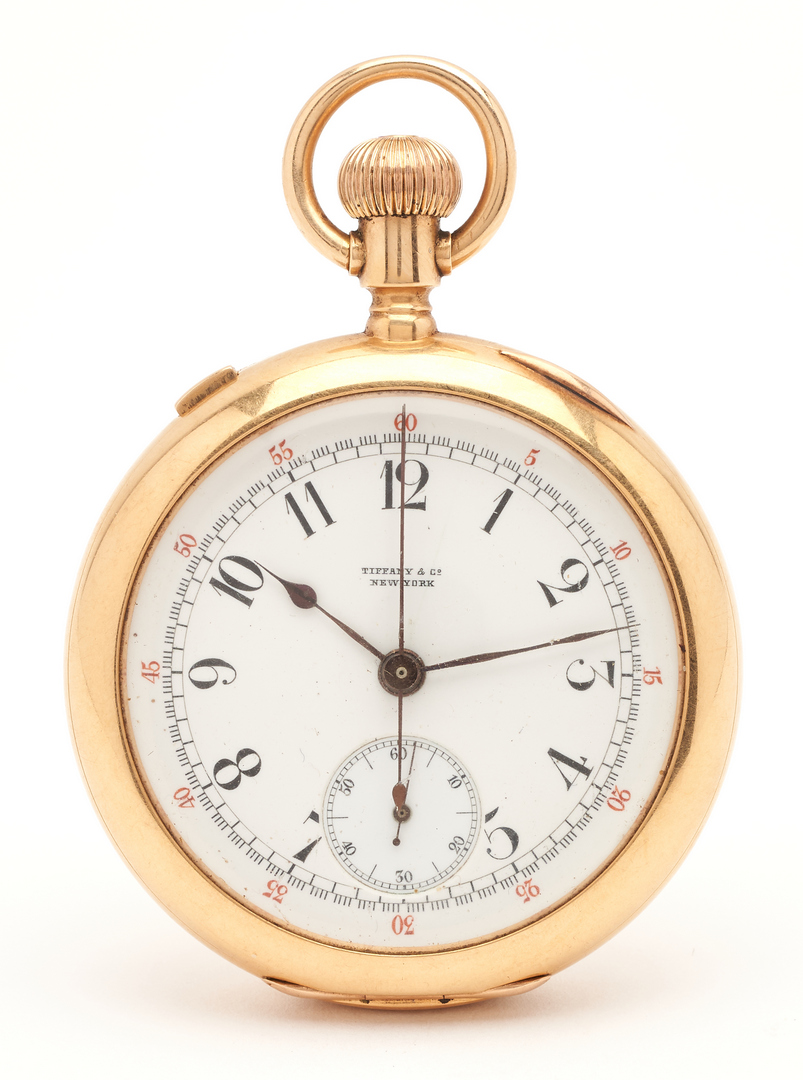 Lot 72: Tiffany & Company 18K Split-Second Chronograph Pocketwatch