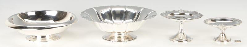 Lot 747: 4 Pc. Sterling Hollowware inc. Caldwell Bowl, Chantilly Compote