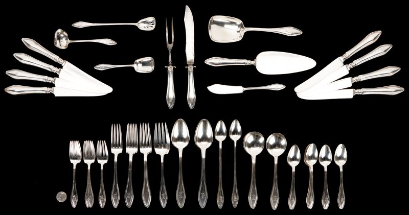 Lot 748: 58 Pcs. Towle Mary Chilton Sterling Silver Flatware