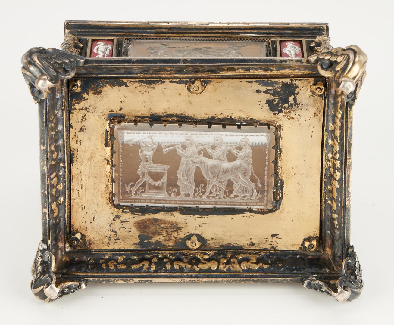 Lot 74: Viennese Gilt Silver, Enamel and Crystal Casket