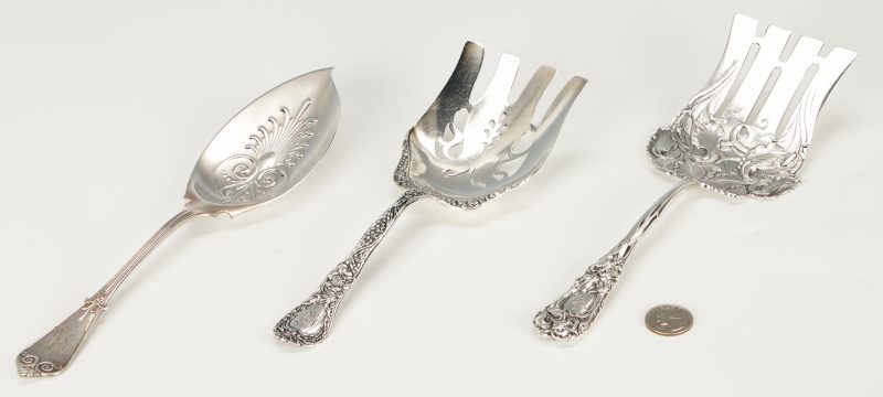 Lot 753: Tiffany Boxed Server & 2 Sterling Asparagus Forks, 3 Items