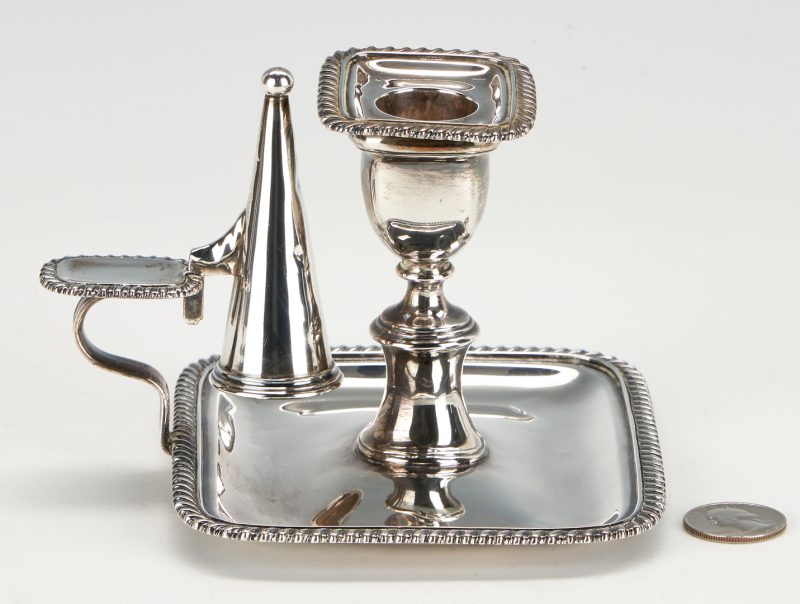 Lot 767: English Sterling Silver Chamberstick with Snuffer