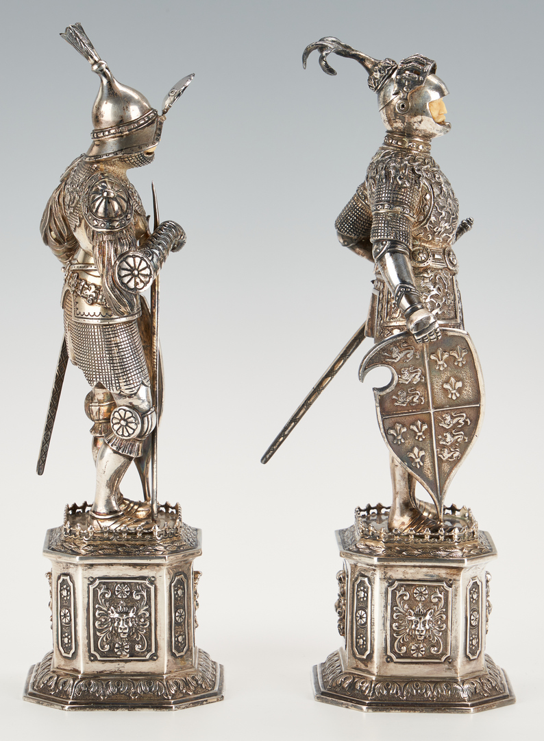 Lot 76: Pair of German Sterling Silver Knights
