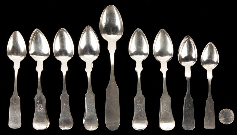 Lot 771: 15 KY Coin Silver Spoons, Sharrard