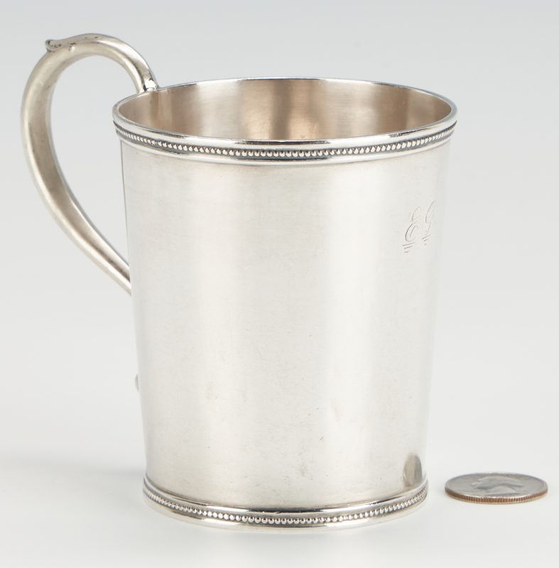 Lot 777: Agricultural Coin Silver Cup, Illinois 1855
