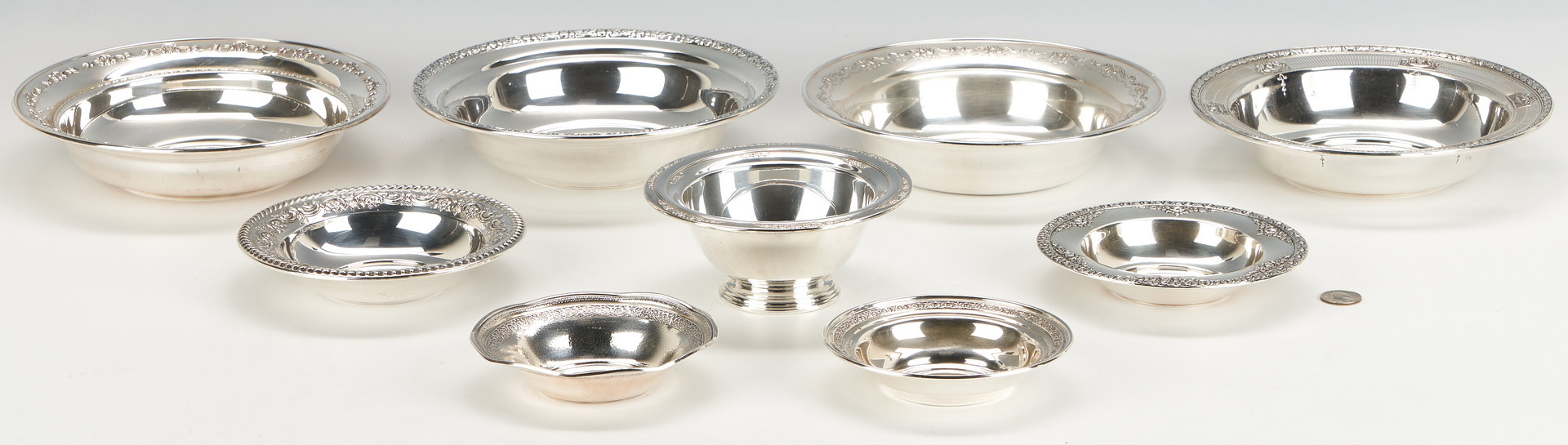 Lot 781: 9 Sterling Hollowware Bowls, incl. Gorham