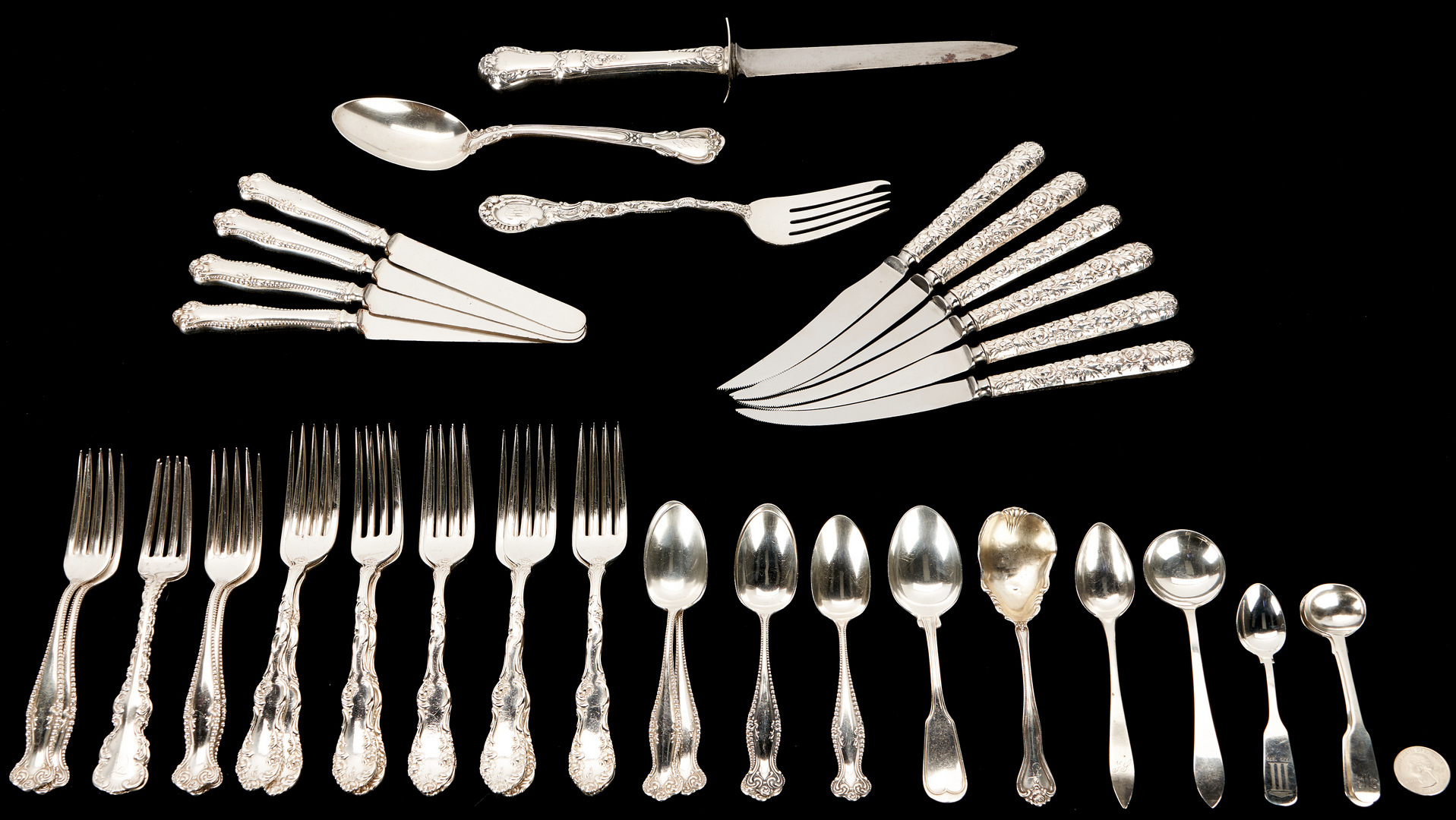 Lot 782: 41 Pcs. Assorted Sterling Flatware, incl. Gorham, Towle, & Others