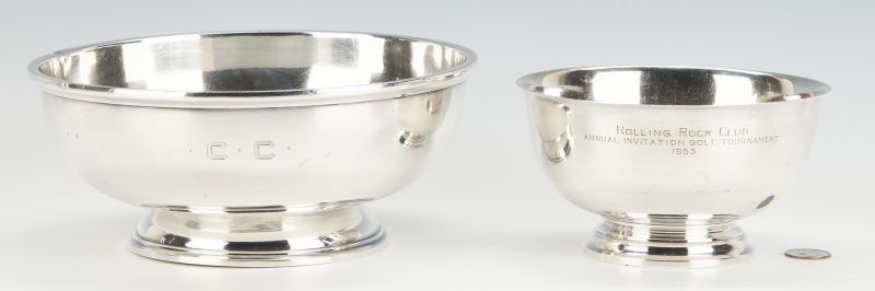 Lot 788: 2 Sterling Silver Hollowware Bowls, Kirk & Gorham Revere