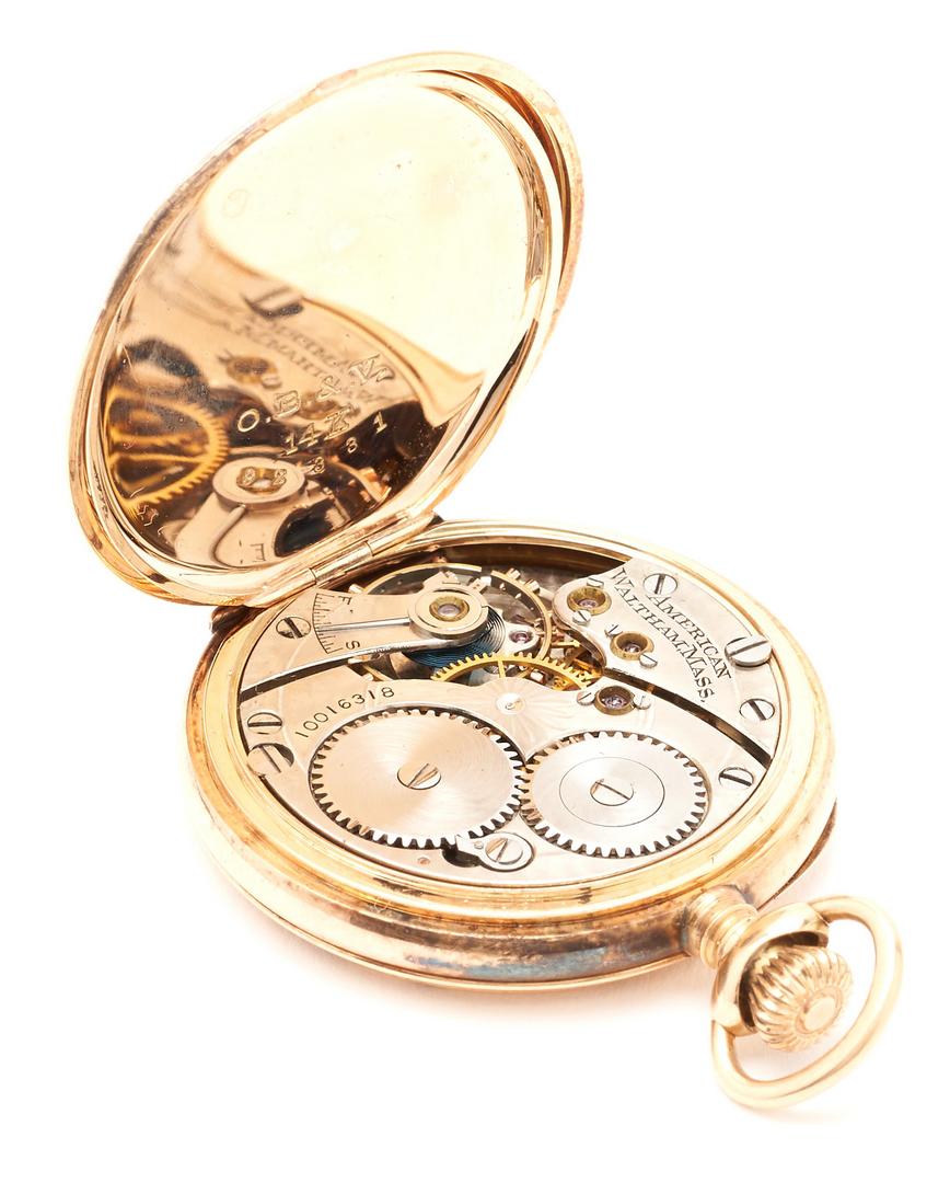 Lot 805: D.A.R. Ribbon, Pin, & 2 14K Pocket Watches