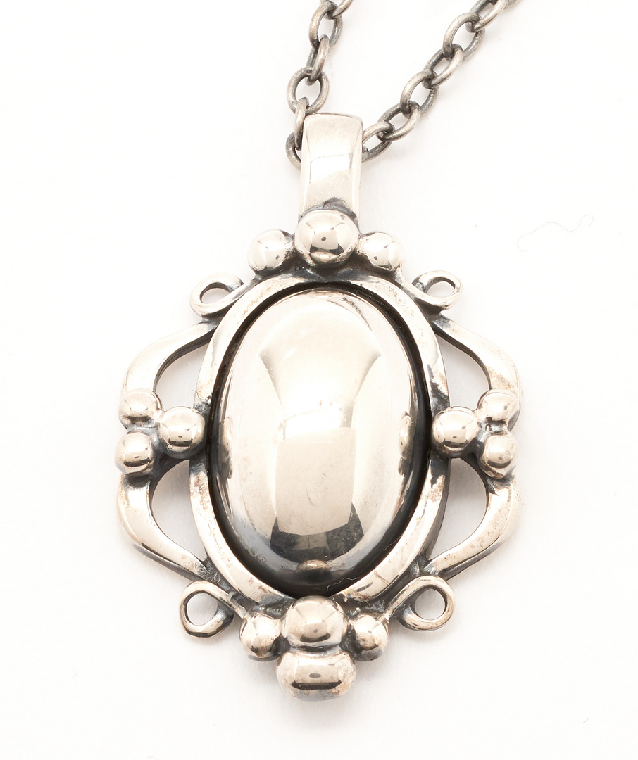 Lot 837: 4 Georg Jensen  Sterling Silver Jewelry Items