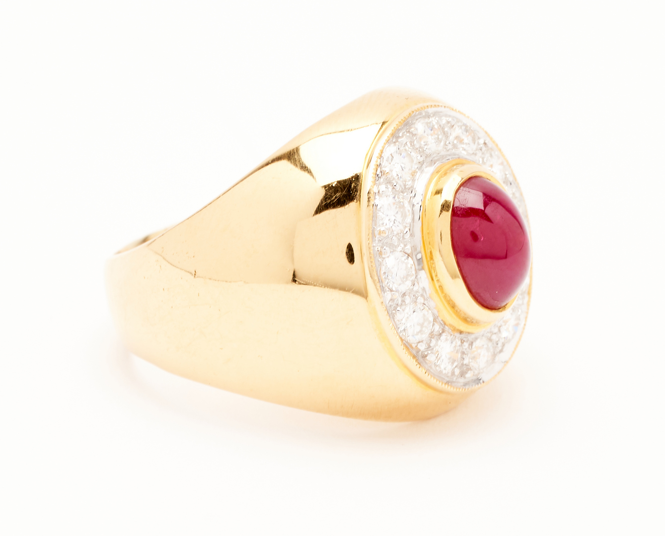Lot 844: Ladies 18K Ruby & Diamond Ring
