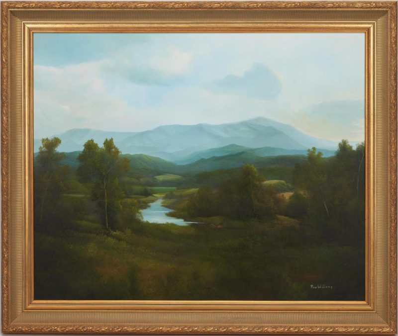 Lot 863: Large Ron Williams O/C Smoky Mountain Landscape Painting