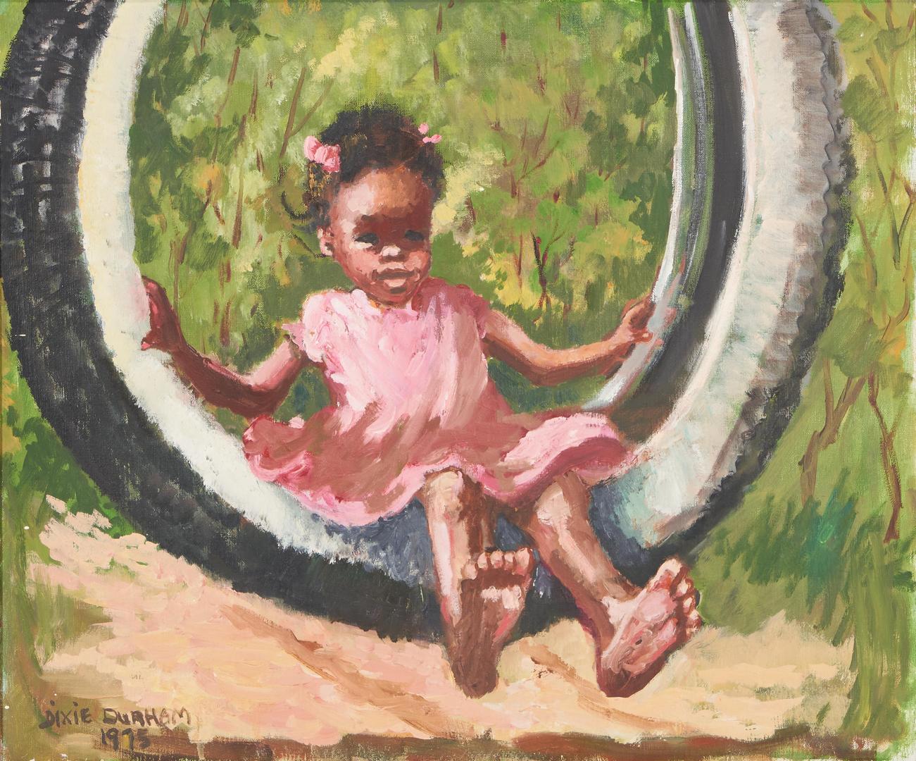 Lot 875: Dixie Durham O/C, Child on a Swing