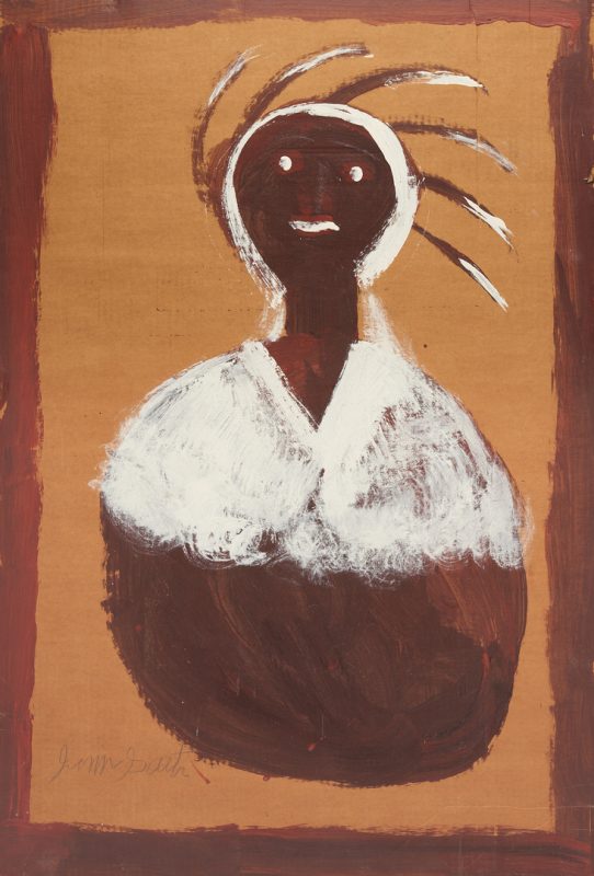 Lot 879: Jimmy Lee Sudduth Outsider Art Portrait, Native American Woman