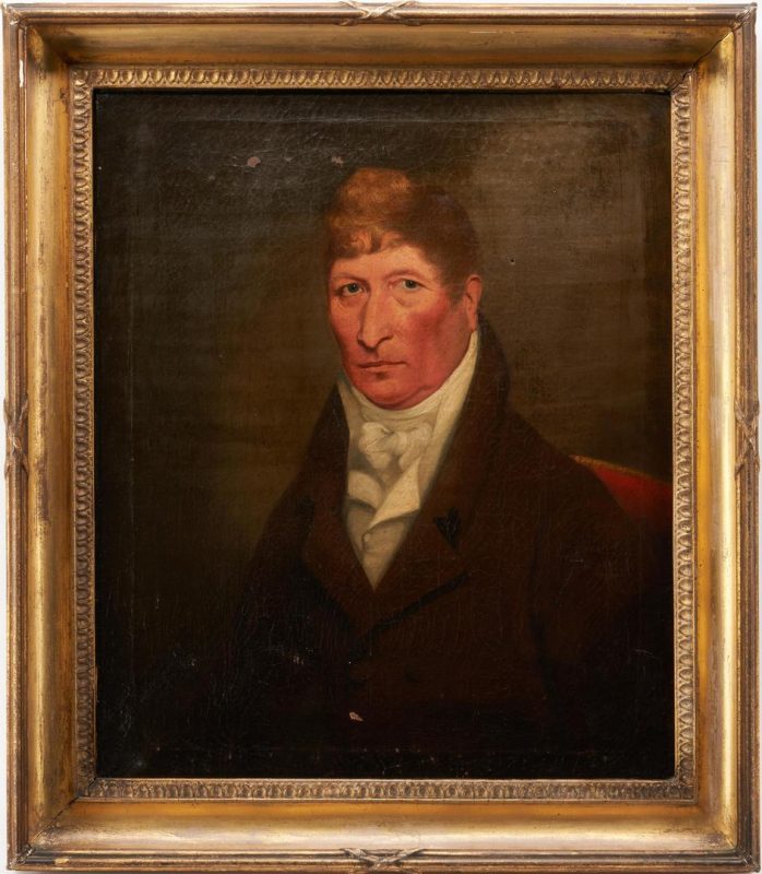 Lot 891: American School Oil on Canvas Portrait of a Gentleman