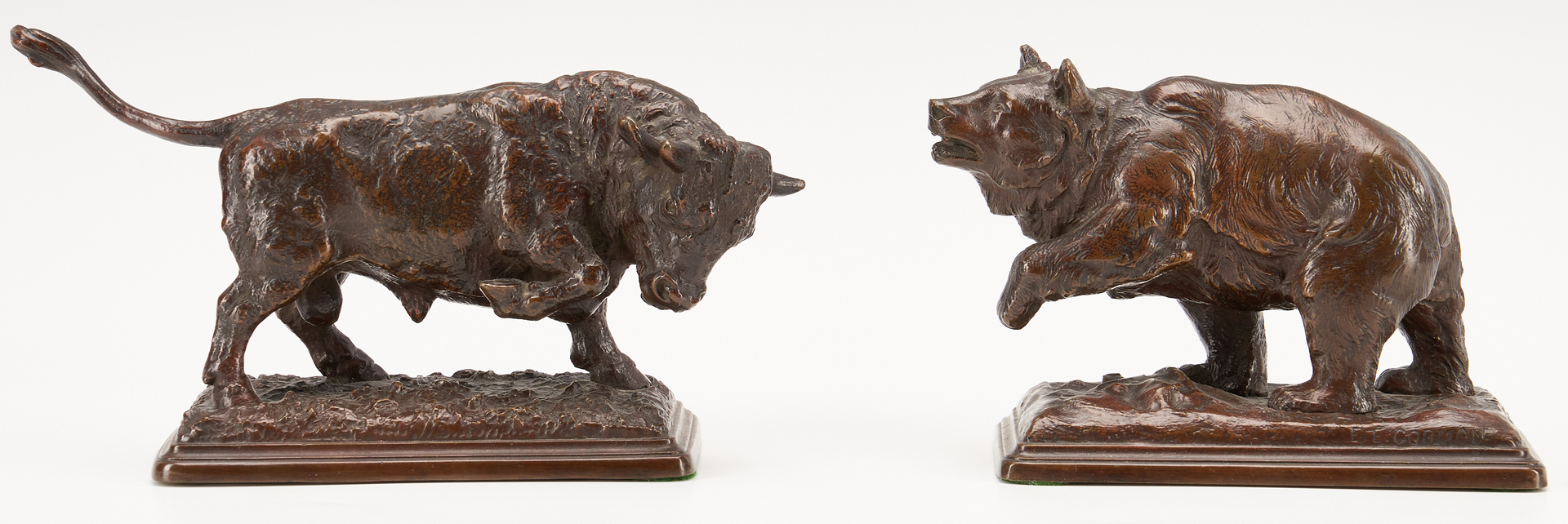 Lot 902: Edwin Codman Bronze Bear and Bull