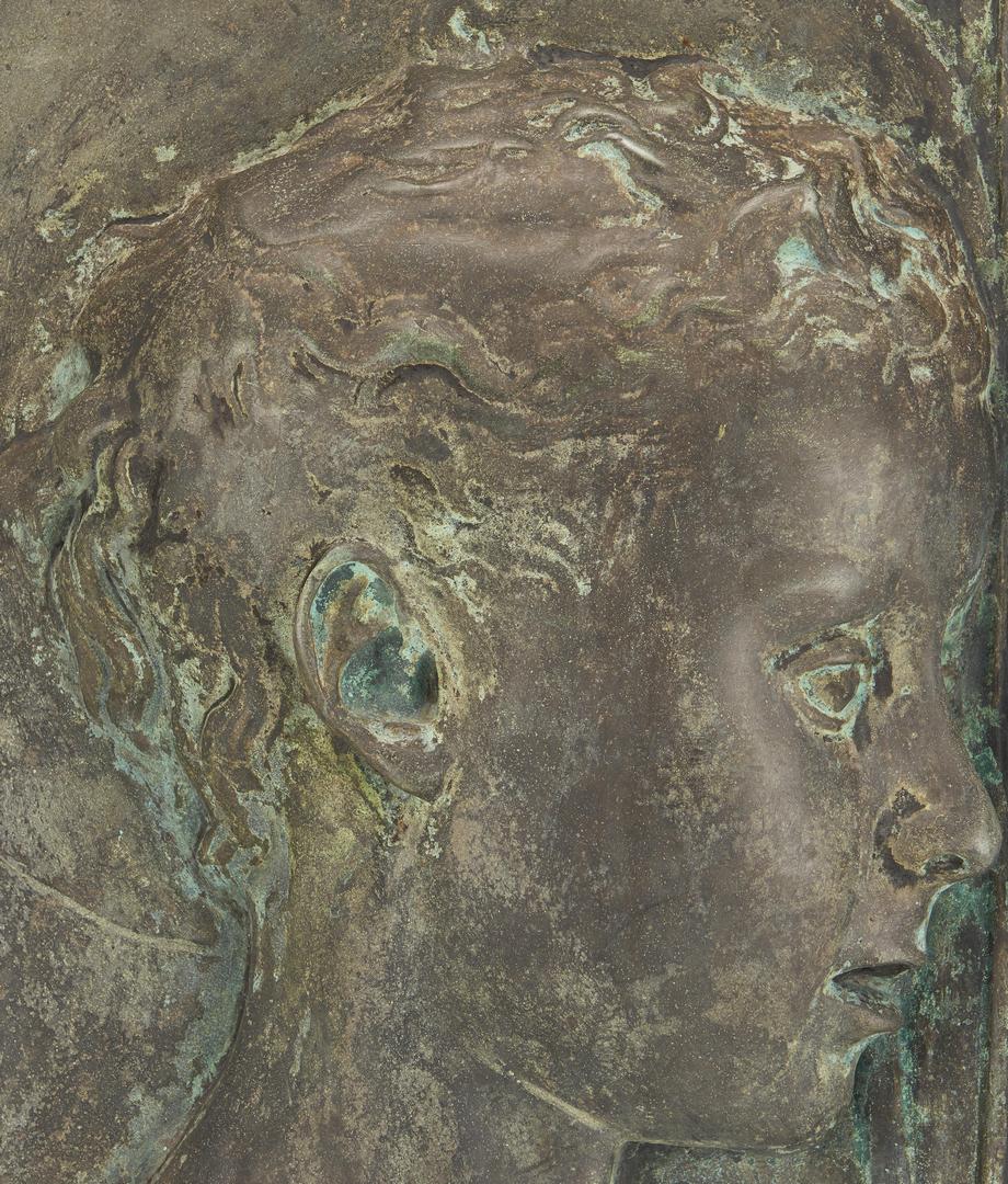 Lot 904: After Desiderio da Settignano Bronze Bas Relief of John the Baptist