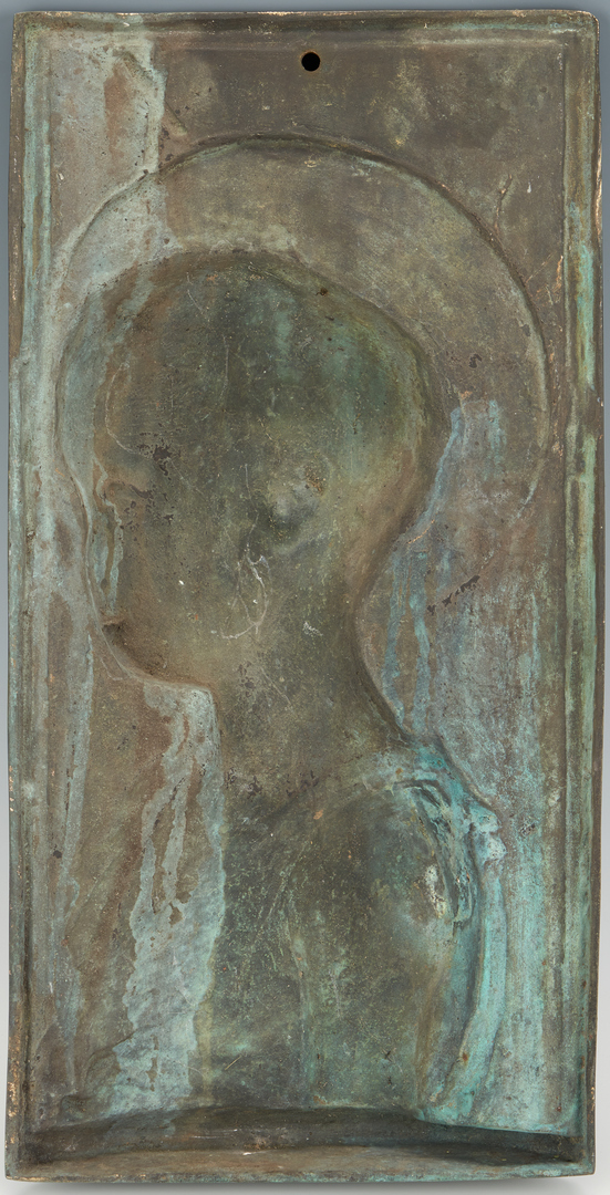 Lot 904: After Desiderio da Settignano Bronze Bas Relief of John the Baptist