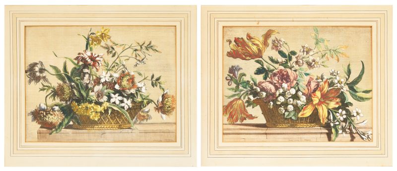 Lot 912: J. Baptiste Monnoyer Floral Engravings, c. 1700