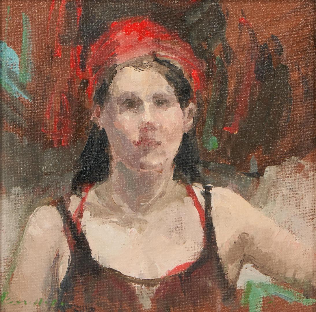 Lot 924: Jane Corsellis Oil on Canvas Portrait, The Russian Dancer