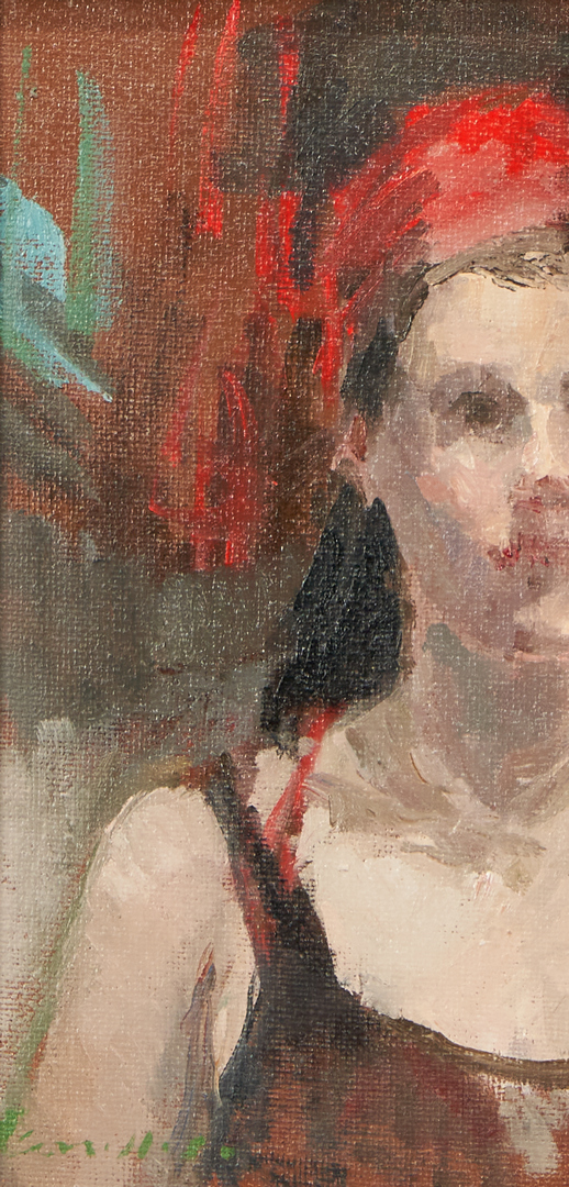 Lot 924: Jane Corsellis Oil on Canvas Portrait, The Russian Dancer