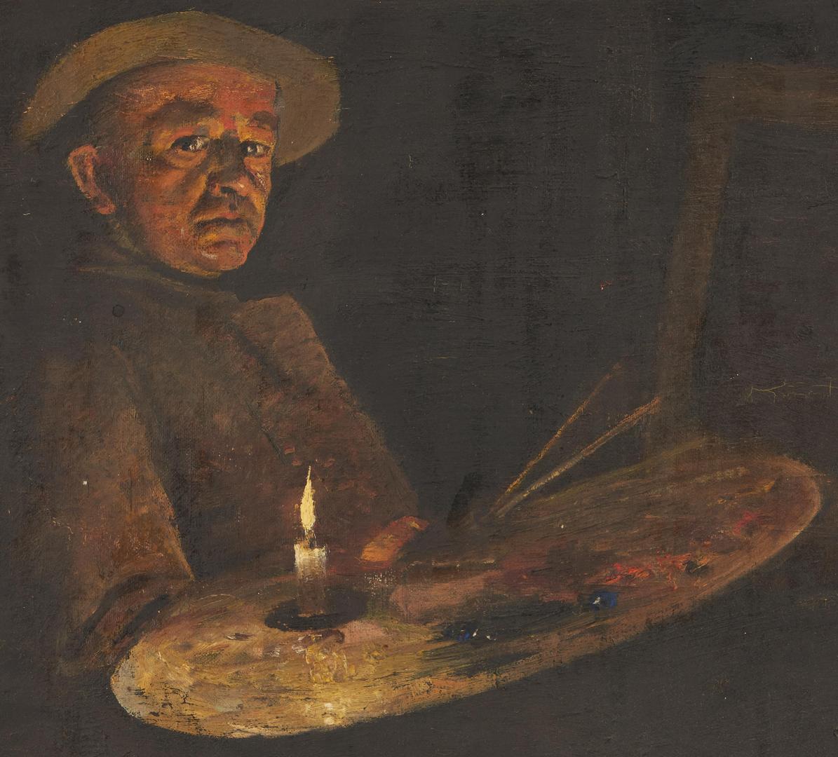 Lot 925: Axel Soeberg Oil on Canvas Self Portrait