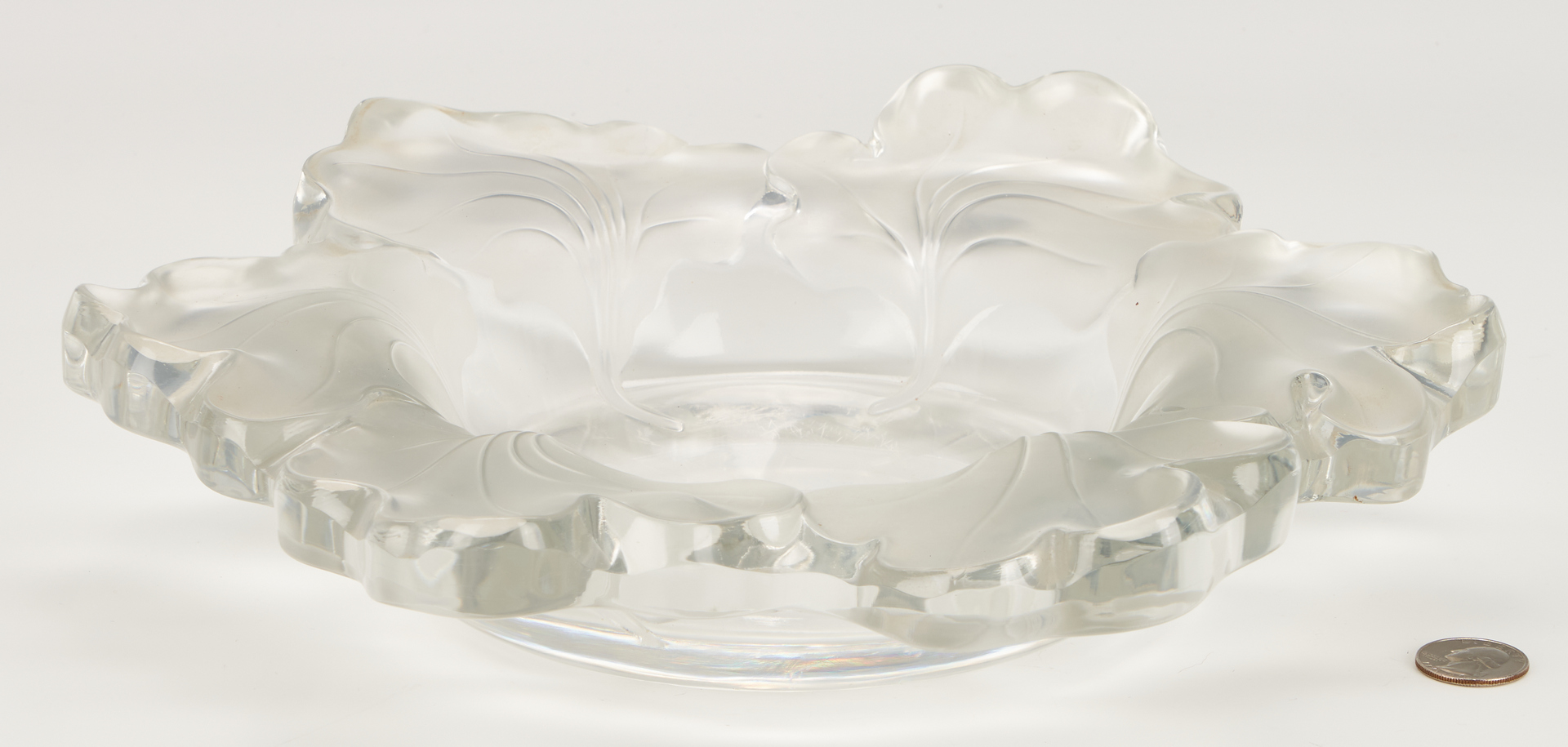 Lot 940: Lalique Capucines Crystal Center Bowl