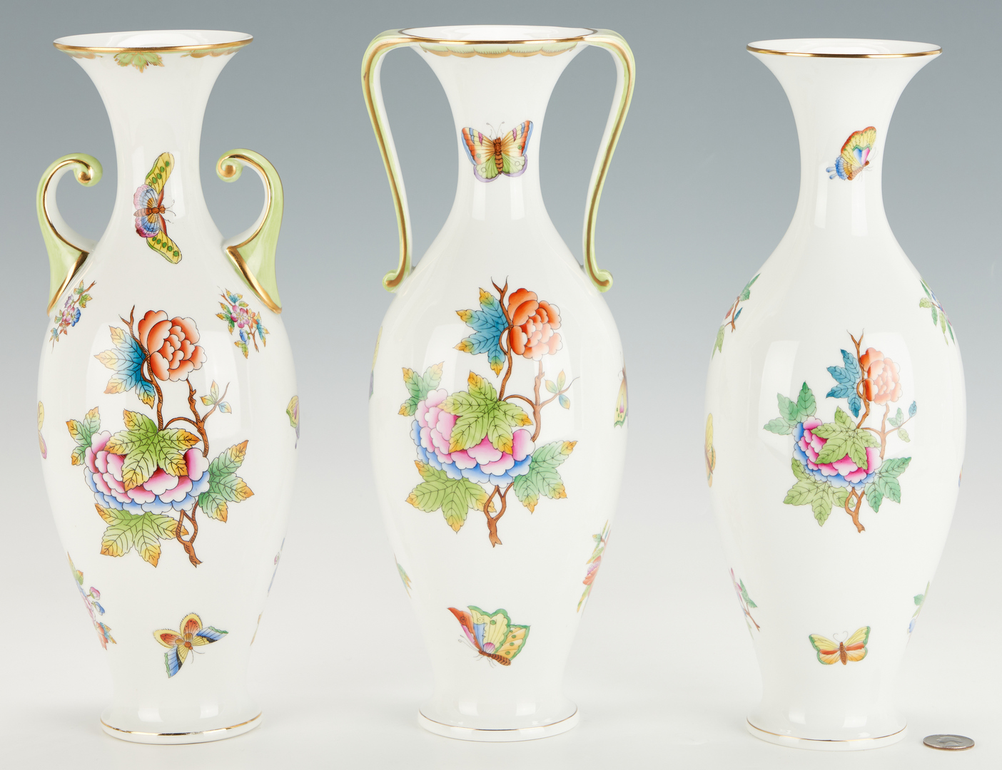Lot 945: Three (3) Herend Queen Victoria Vases