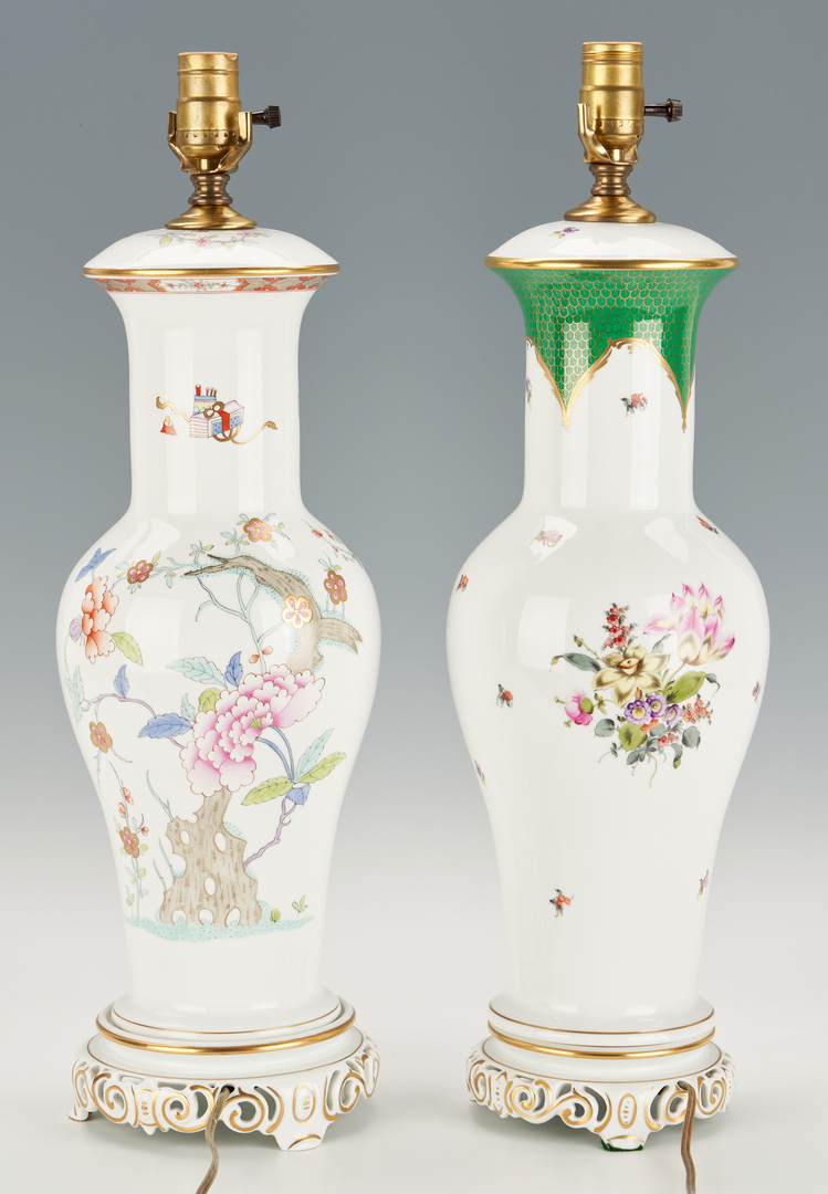 Lot 949: 2 Herend Lamps, incl. Printemps & Chinoiserie