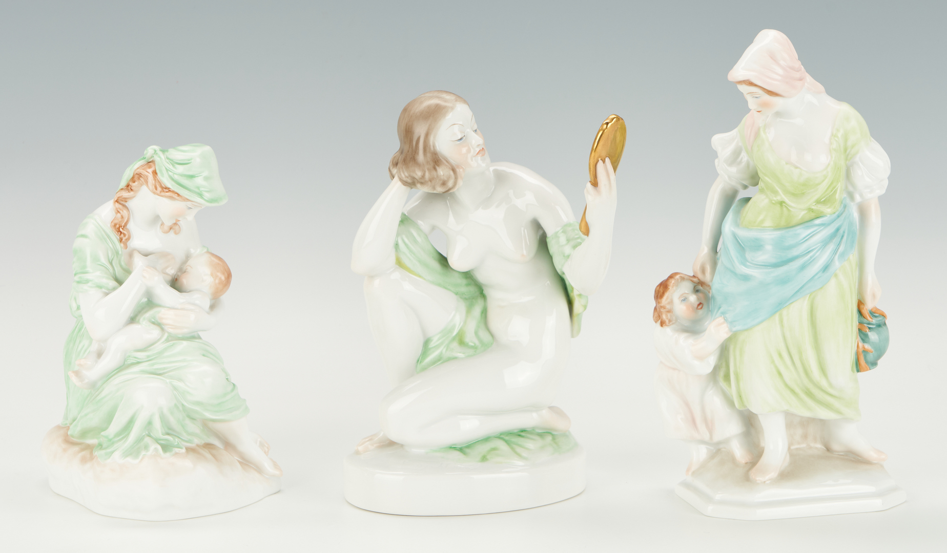 Lot 952: Five (5) Herend Female Figurines, incl. Nude