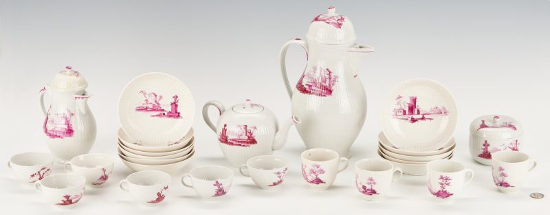 Lot 963: German Gotha Thuringia Porcelain Tea Service, 25 pcs.