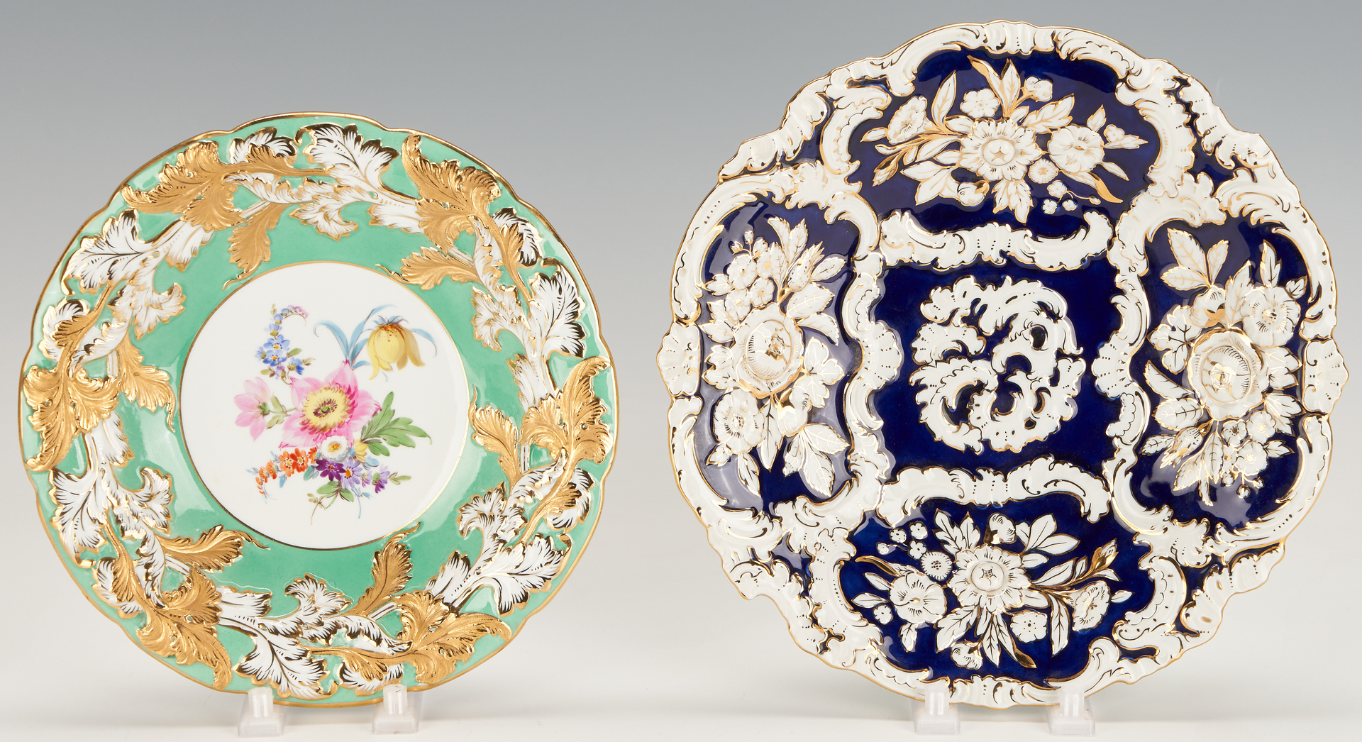 Lot 966: 2 Meissen Plates and 1 Parian Figure (3 items)